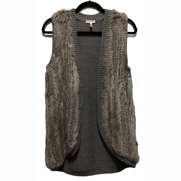 Joie Ellera Wool & Fur Gray Vest‎ Women’s Small - Picture 2 of 7